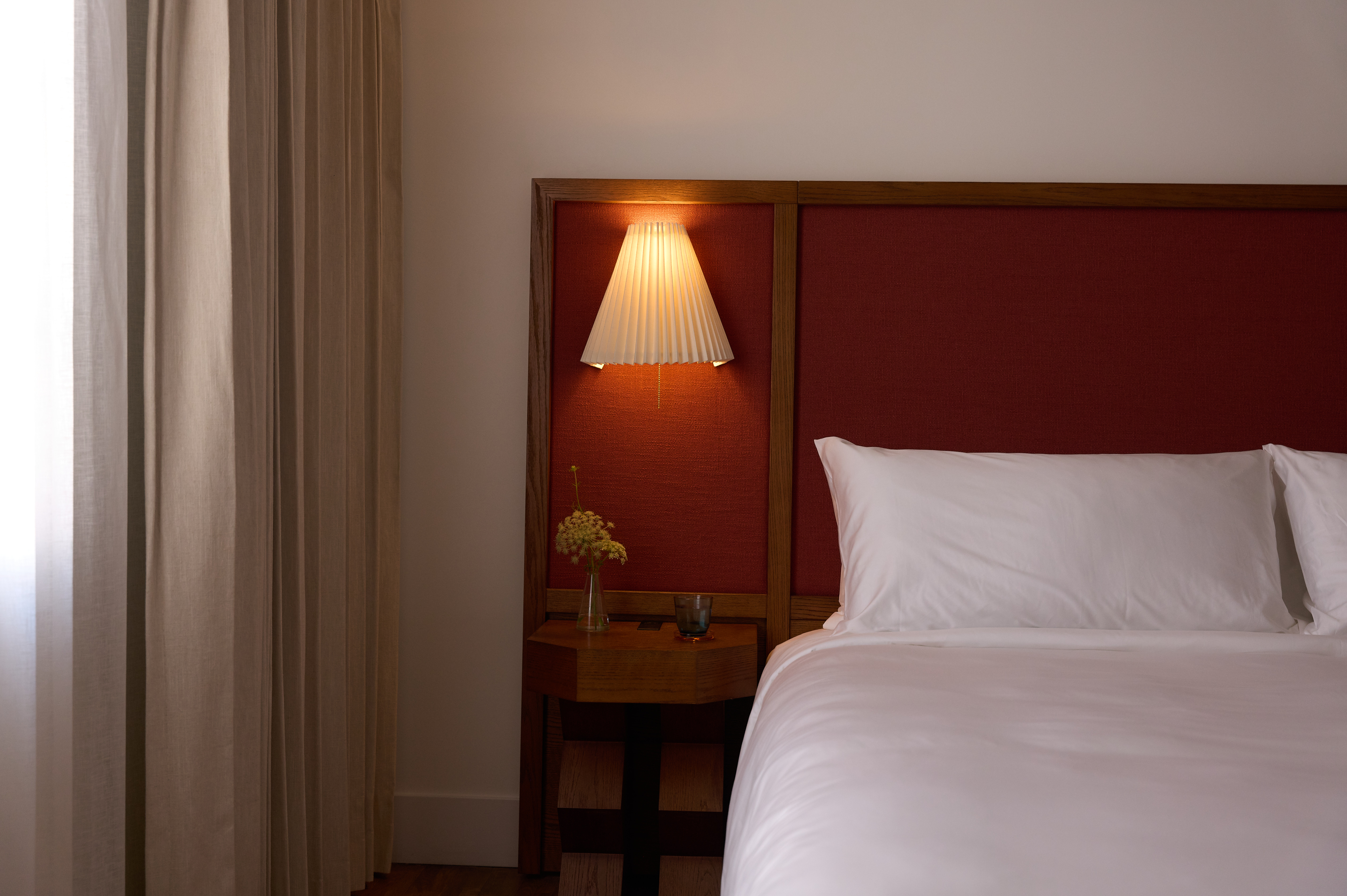 A guest room at Hotel Lucile
